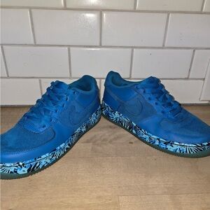 Nike AF1 Premium GS Blue 748981-404 Nikelab Safari Print PK Sz 7Y